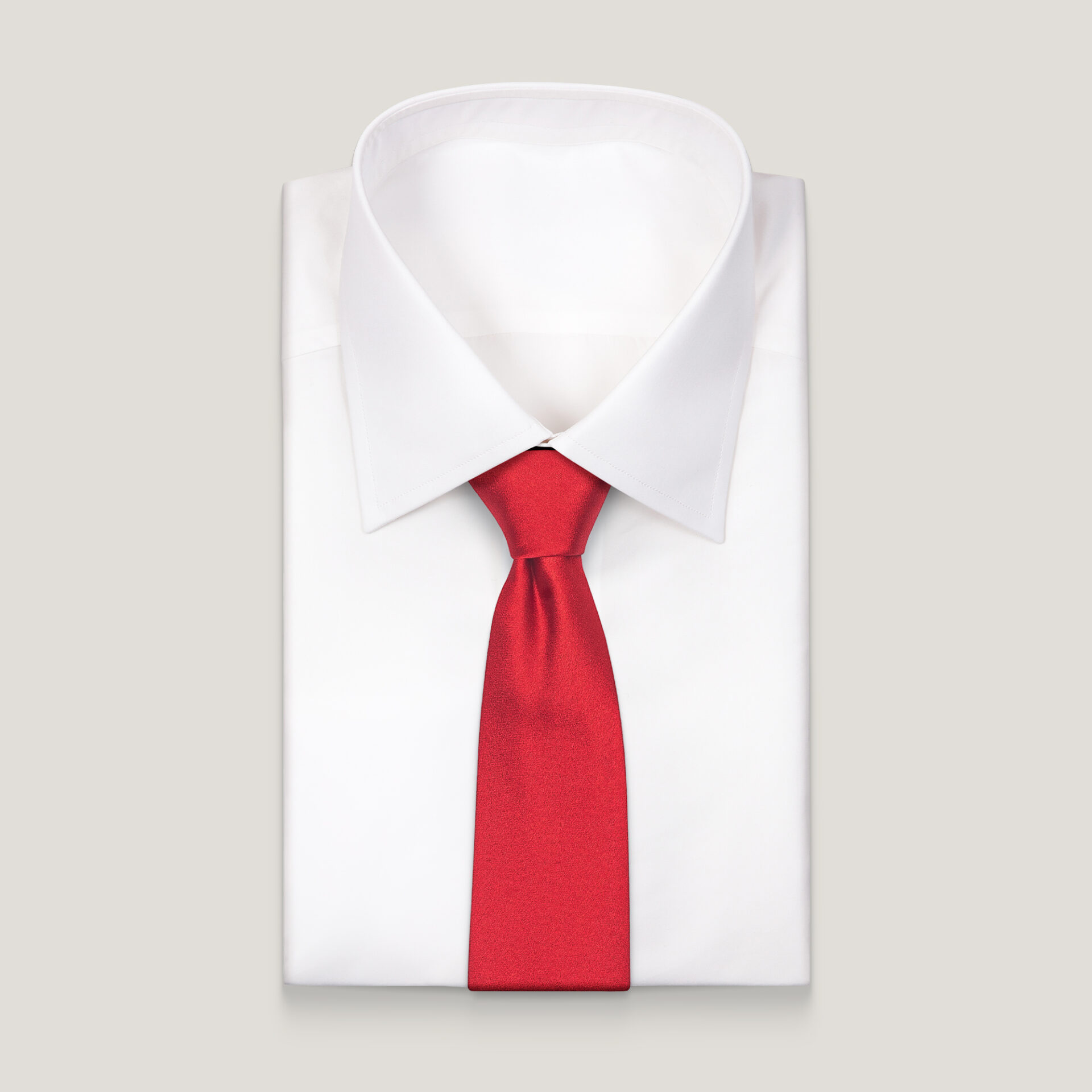 Cravatta Uomo Rossa Intrecciata Con Spilla A Pois | Casual Formale DQT - Foto 2