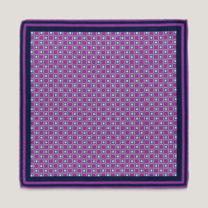 Pochette viola orchidea con riquadri – Antica Cravatteria Palermo