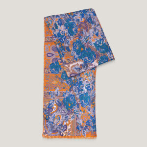 Sciarpa ciarpa arancione con disegni cashmere – design Roberta Failla Antica Cravatteria Palermo