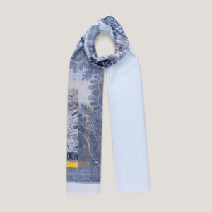 Sciarpa celeste pallido con fantasia cashmere – design Roberta Failla Antica Cravatteria Palermo
